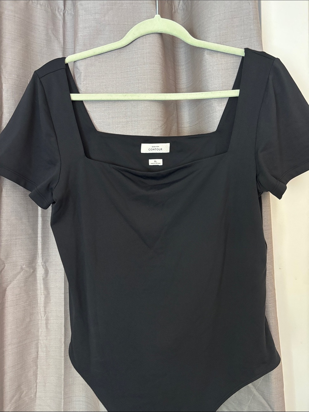 Aritzia Contour Black Square-Neck Bodysuit